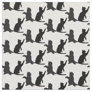 Tissu Silhouette Cute Kitten Chats Jouer