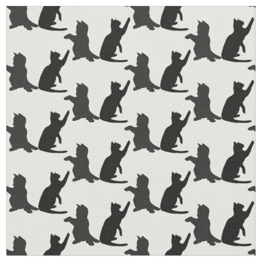 Tissu Silhouette Cute Kitten Chats Jouer (Fermer)
