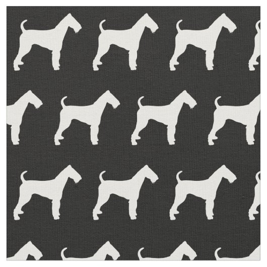 Tissu Silhouette de Chien Airedale Terrier (Fermer)