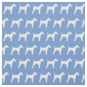 Tissu Silhouette de chien Airedale Terrier Bleu Clair (Échantillon)