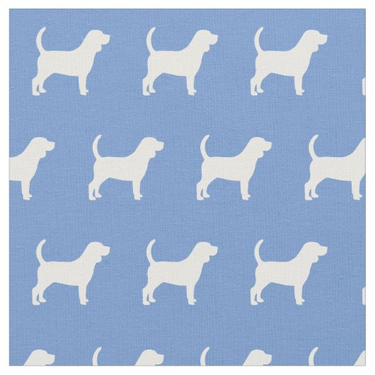 Tissu Silhouette de chien Beagle bleu clair (Fermer)