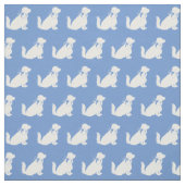 Tissu Silhouette de chien Cocker Spaniel bleu clair (Échantillon)