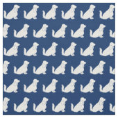 Tissu Silhouette de chien Cocker Spaniel bleu marine (Échantillon)
