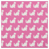 Tissu Silhouette de chien Cocker Spaniel Rose (Échantillon)