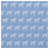Tissu Silhouette de chien dalmate bleu clair (Échantillon)