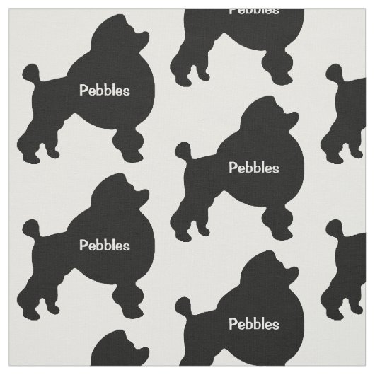 Tissu Silhouette de chien de caniche sur mesure (Échantillon)