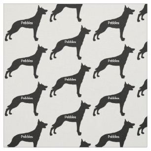Tissu Silhouette de chien Malinois personnalisé