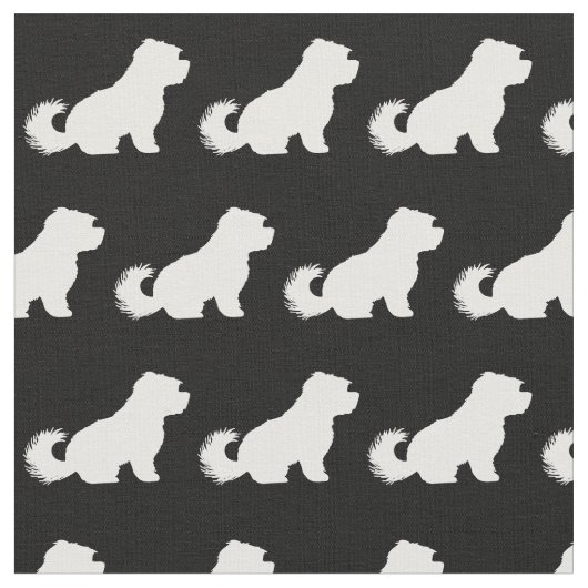 Tissu Silhouette de chien maltais (Fermer)