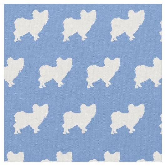 Tissu Silhouette de chien Papillon bleu clair (Fermer)