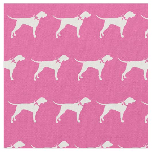 Tissu Silhouette de chien Pointer Rose pour animaux de c (Fermer)