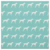 Tissu Silhouette de chien Pointer sarcelle pour animaux (Échantillon)