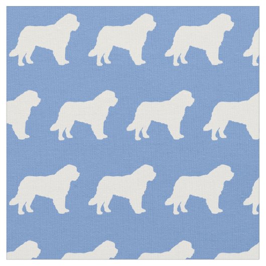 Tissu Silhouette de chien St Bernard bleu clair (Fermer)