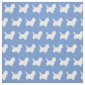 Tissu Silhouette de chien Terrier Cairn Bleu Clair (Échantillon)