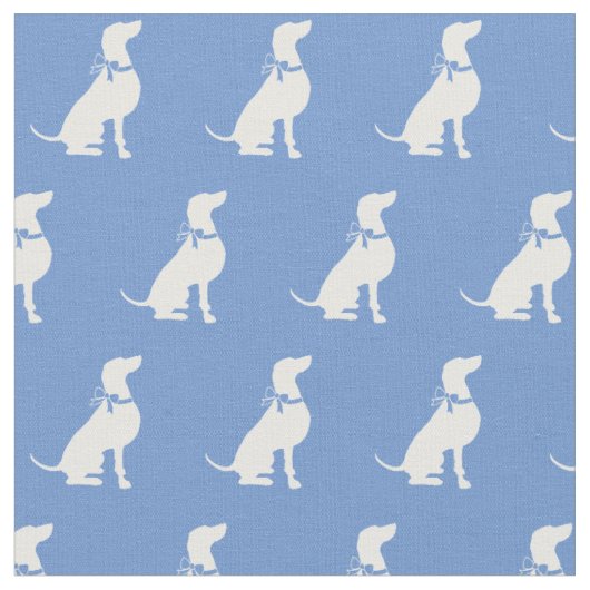 Tissu Silhouette de chien Weimaraner bleu clair (Fermer)