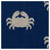 Tissu Silhouette de crabe sur bleu marine (Fermer)