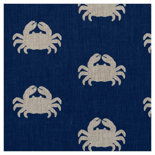Tissu Silhouette de crabe sur bleu marine (Échantillon)
