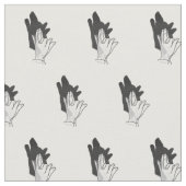 Tissu Silhouette de loup de main (Fermer)