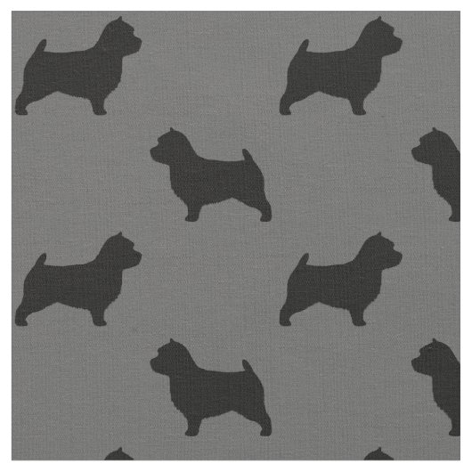 Tissu Silhouette de Norwich Terrier (Fermer)