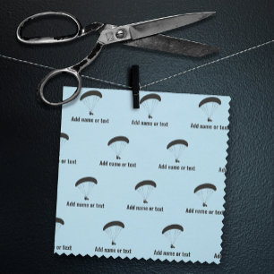 Tissu Silhouette de paraglider & votre texte bleu ciel /