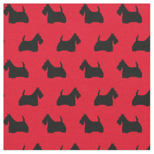 Tissu Silhouette de Terrier d'écossais