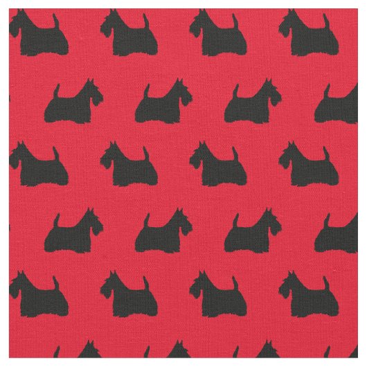 Tissu Silhouette de Terrier d'écossais (Fermer)