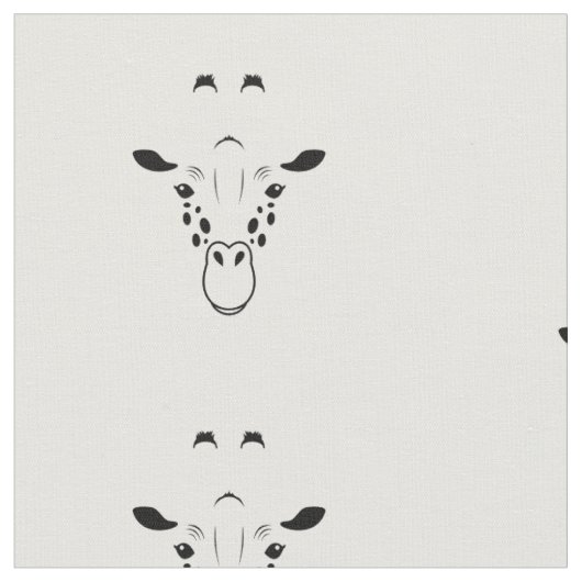 Tissu Silhouette de visage de girafe (Fermer)