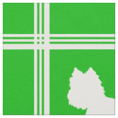 Tissu Silhouette de Westie sur fond vert (Fermer)