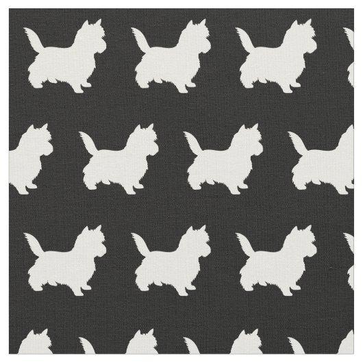 Tissu Silhouette Dog de Cairn Terrier (Fermer)