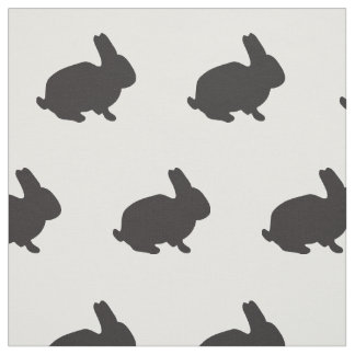 Tissu Silhouette noire animale de bébé mignon de lapin