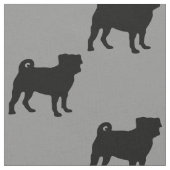 Tissu Silhouette noire de carlin - conception simple de (Fermer)