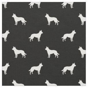 Tissu Silhouette noire du chien Kelpie australien