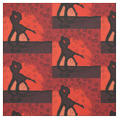 Tissu Silhouette rouge couple (Échantillon)
