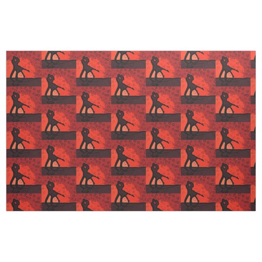 Tissu Silhouette rouge couple (Fat Quarter)