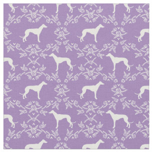 Tissu silhouette silhouette de chien gris flou pourpre