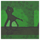 Tissu Silhouette vert Couple (Fermer)