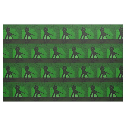 Tissu Silhouette vert Couple (Fat Quarter)