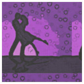 Tissu Silhouette violette en couple (Fermer)