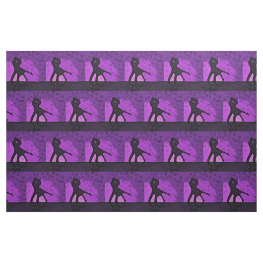 Tissu Silhouette violette en couple (Fat Quarter)