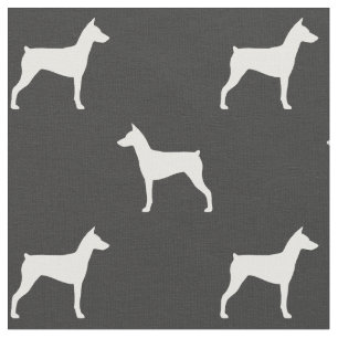 Tissu Silhouettes allemandes de race de chien Pinscher P