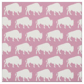 Tissu Silhouettes de bison de Buffalo rose (Échantillon)