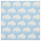 Tissu Silhouettes de bison de buffle bleu (Échantillon)