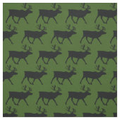 Tissu Silhouettes de caribous verts (Échantillon)