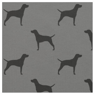 Tissu Silhouettes de chien de Vizsla Motif gris et noir