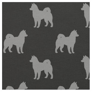 Tissu Silhouettes de chien malamué de l'Alaska modélisée