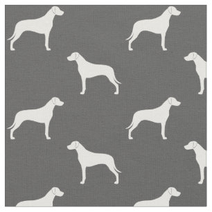 Tissu Silhouettes de chien Rhodesian Ridgeback Gris et B