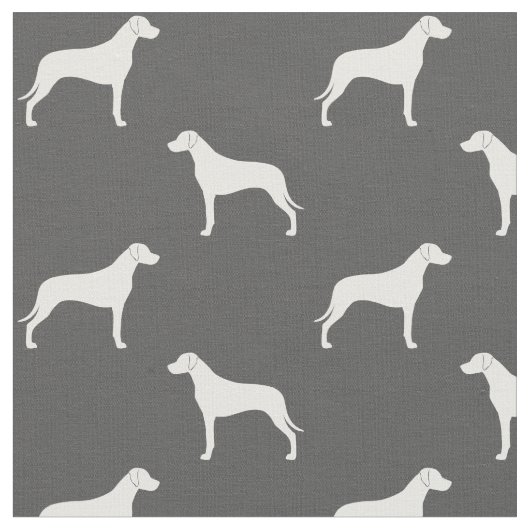 Tissu Silhouettes de chien Rhodesian Ridgeback Gris et B (Fermer)