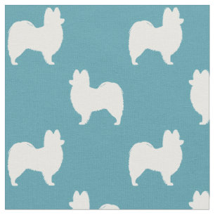 Tissu Silhouettes de chiens de race Papillon à motifs