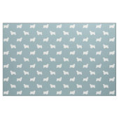 Tissu Silhouettes de Clumber Spaniel bleu et blanc (Fat Quarter)