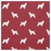Tissu Silhouettes de Cocker Spaniel rouge et blanc à mot (Échantillon)