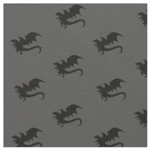 Tissu Silhouettes de dragons DND Gris